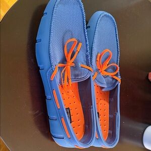 Swims Blue and Orange Slip-On Loafers